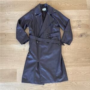 NA-KD Pu Trench Coat Biker Size EU36 Brown